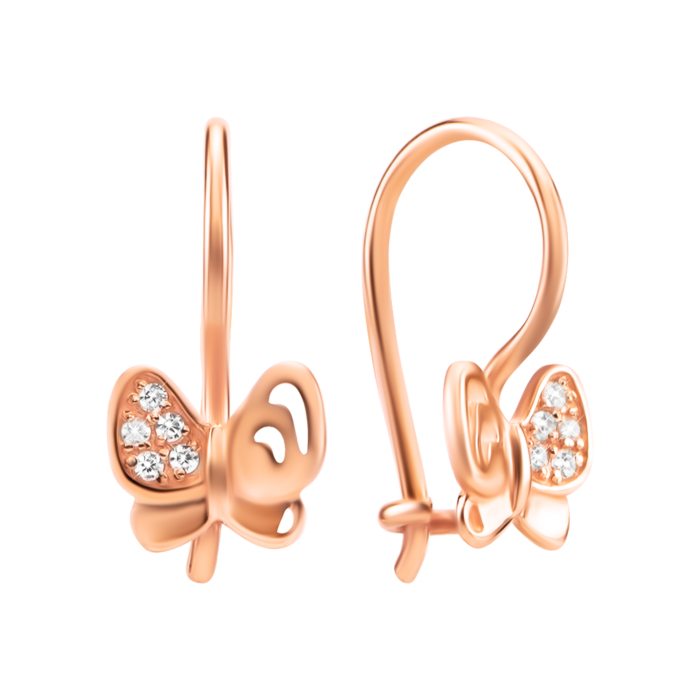 Золоті сережки з фіанітами. Артикул UG521/0131/00/01/01