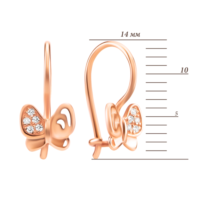 Золоті сережки з фіанітами. Артикул UG521/0131/00/01/01