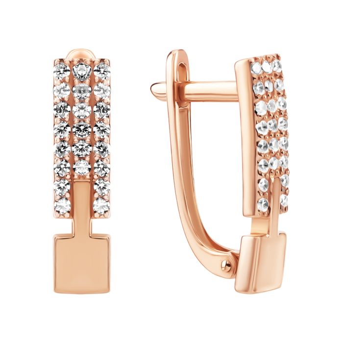 Золоті сережки з фіанітами. Артикул UG521/0135/00/01/01