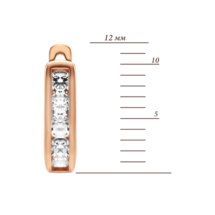 Золоті сережки з фіанітами. Артикул UG521/0250/00/01/01