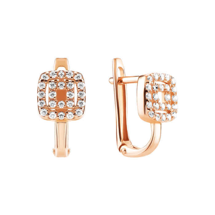 Золоті сережки з фіанітами. Артикул UG521/0310/00/01/01