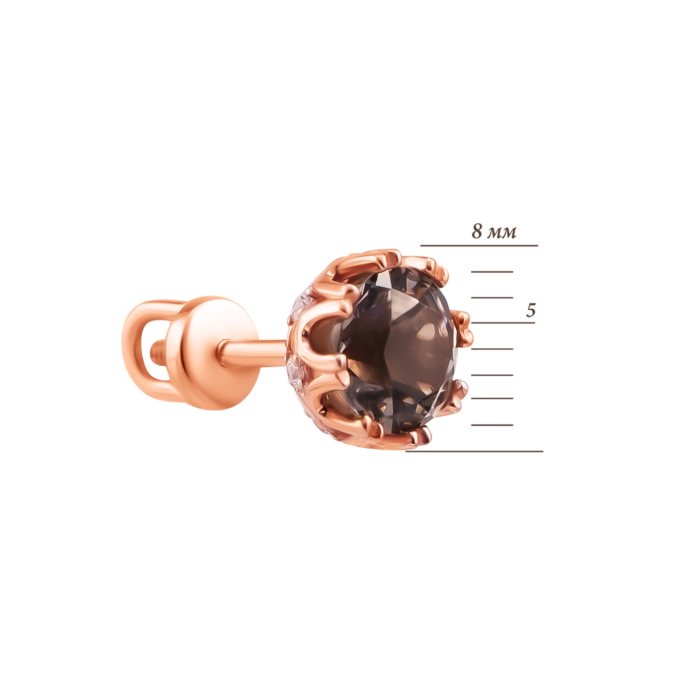 Золотые пуссеты со шпинелем и фианитами. Артикул UG5210592910112шнс