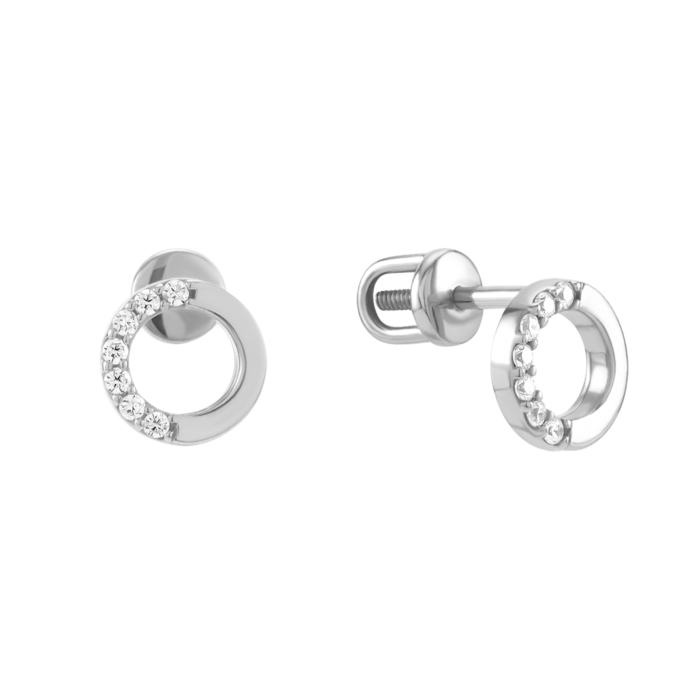 Золотые пусеты с фианитами. Артикул UG5210881310101