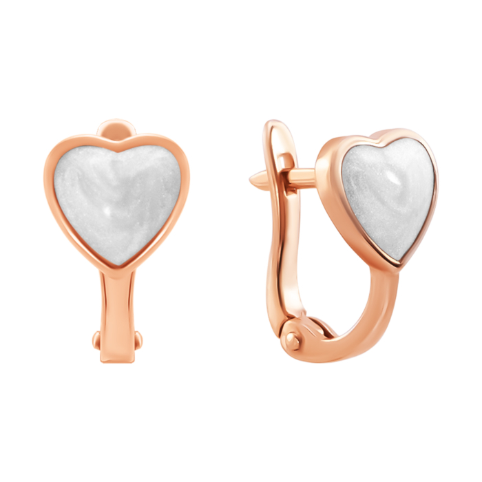 Золотые серьги Сердце с эмалью. Артикул UG5210918110101