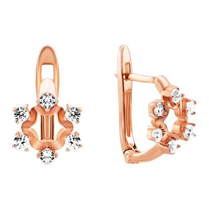 Золотые серьги с фианитами. Артикул UG5210928110101