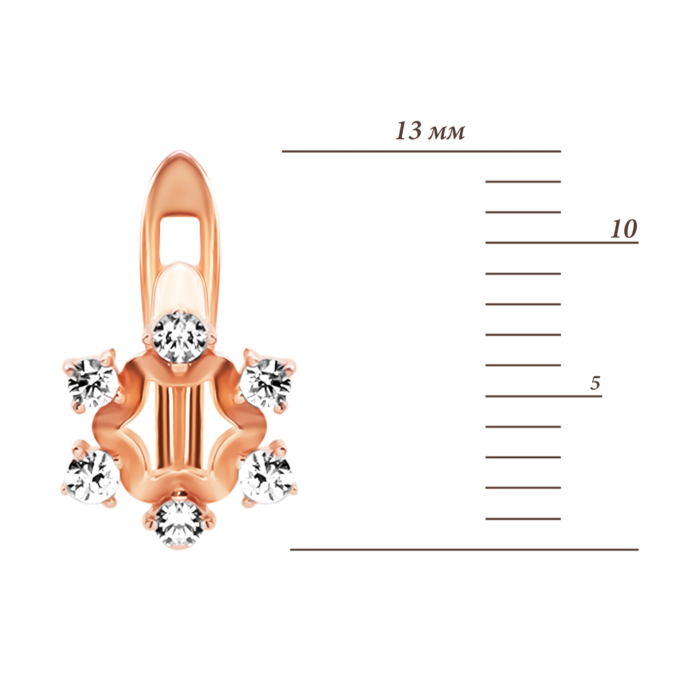 Золотые серьги с фианитами. Артикул UG5210928110101