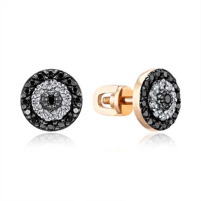 Золоті сережки з діамантами. Артикул 520112/01/1/10433