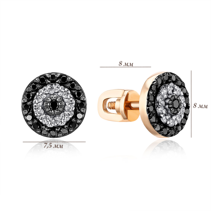 Золоті сережки з діамантами. Артикул 520112/01/1/10433