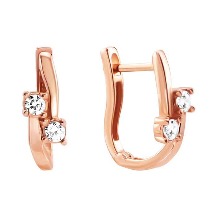 Золоті сережки з фіанітами. Артикул UG52111037101