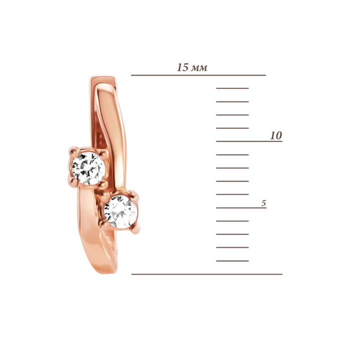 Золоті сережки з фіанітами. Артикул UG52111037101