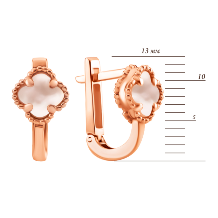 Золоті сережки з перламутром. Артикул UG52111040101