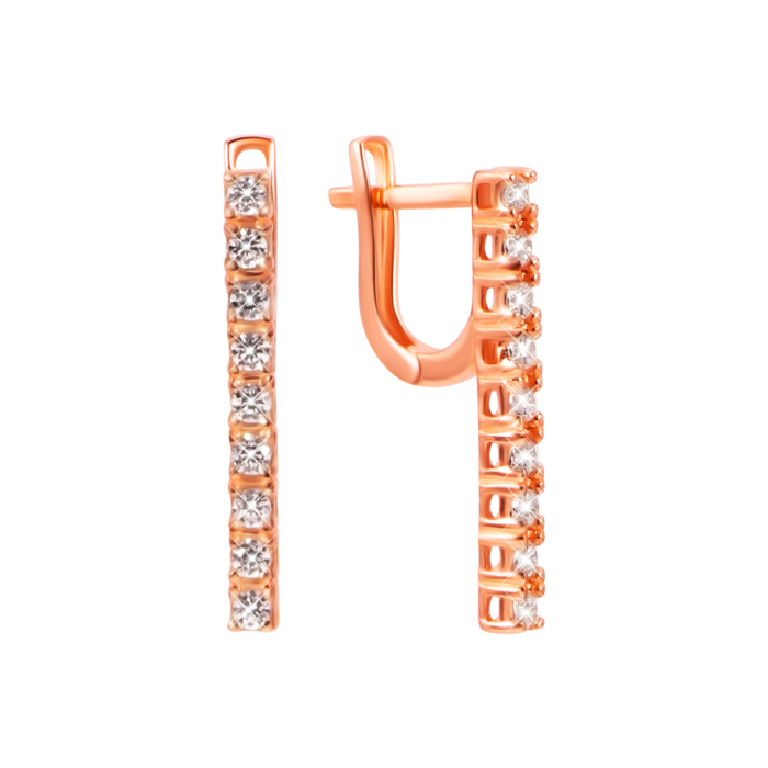 Золотые серьги с фианитами. Артикул UG52111040201