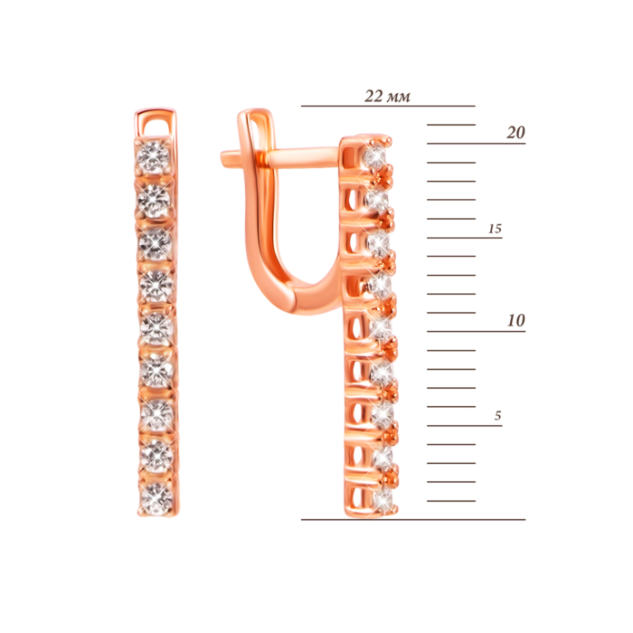 Золотые серьги с фианитами. Артикул UG52111040201