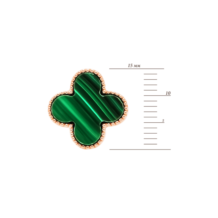 Золоті пусети з малахітом. Артикул UG52111044901