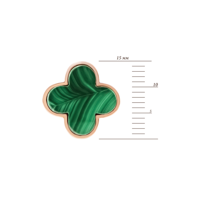 Золоті пусети з малахітом. Артикул UG52111045001