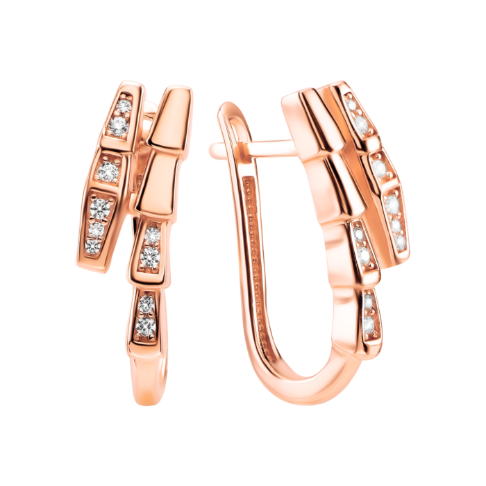 Золотые серьги с фианитами. Артикул UG52111045201