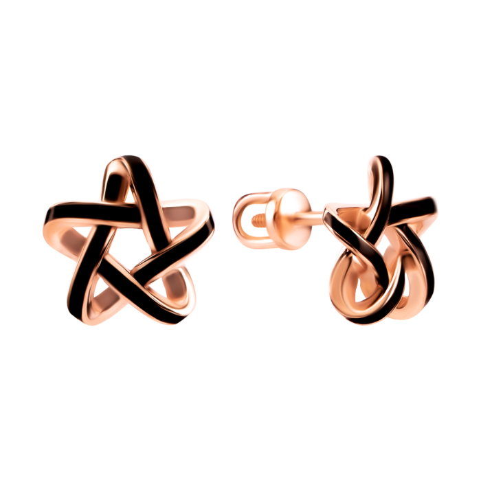 Золотые пуссеты с эмалью. Артикул UG5211154310101