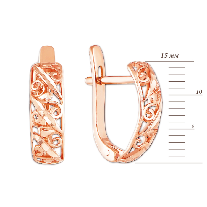 Золотые серьги с алмазной гранью. Артикул 21133 к