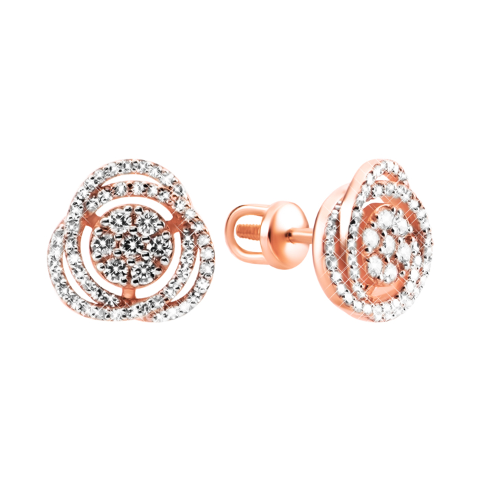 Золотые пусеты с бриллиантами. Артикул UG52190307201