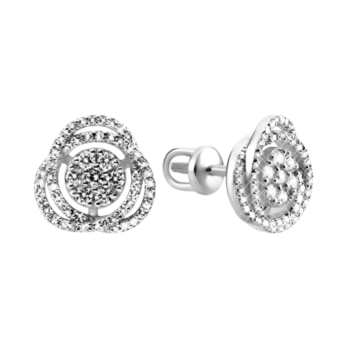 Золоті пусети з діамантами. Артикул UG52190307202