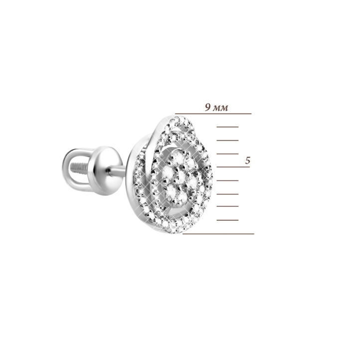 Золоті пусети з діамантами. Артикул UG52190307202