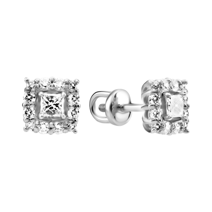 Золоті пусети з діамантами. Артикул UG52190372202