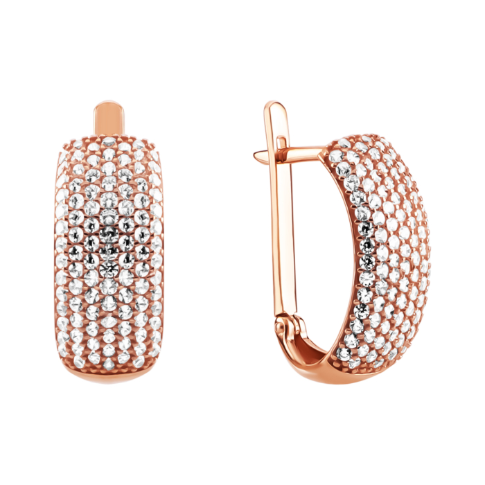 Золоті сережки з фіанітами. Артикул UG5219149910101