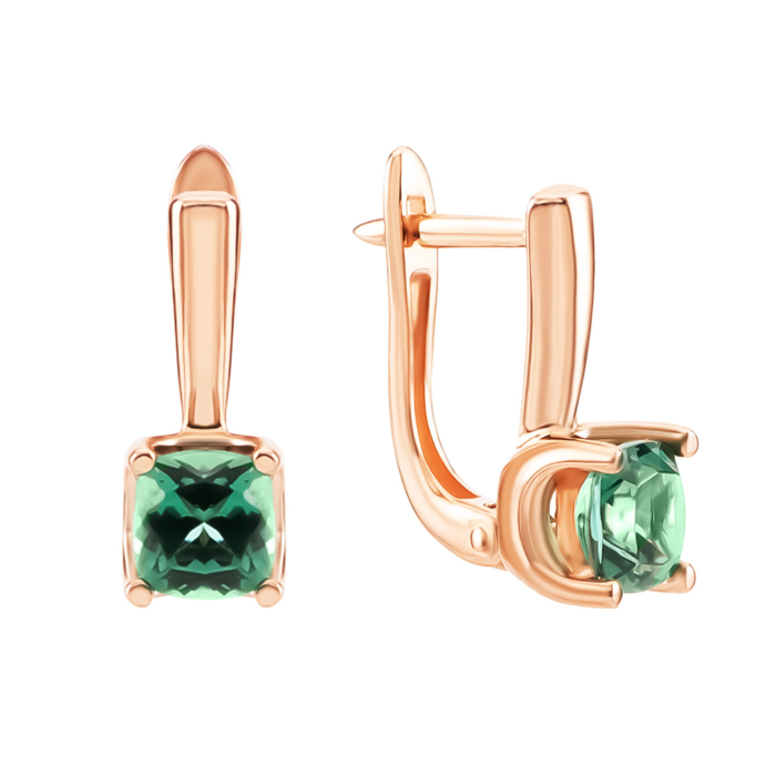 Золоті сережки з турмаліном. Артикул UG5219201810110тур