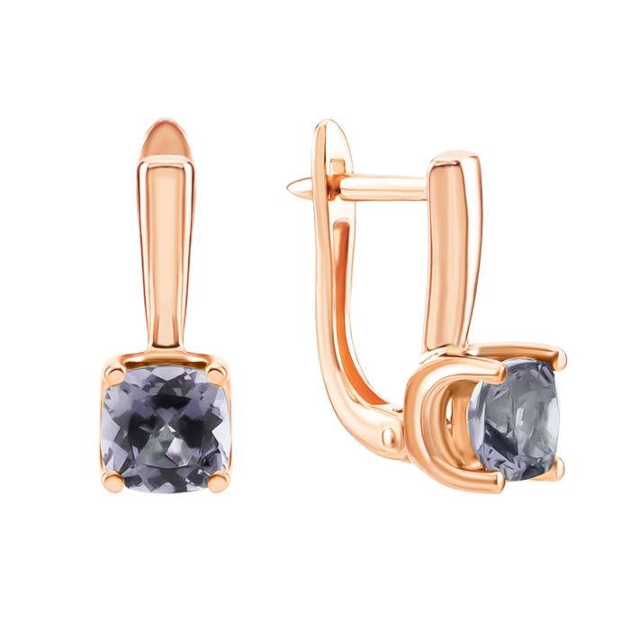 Золотые серьги со шпинелем нано. Артикул UG5219201810113шнс