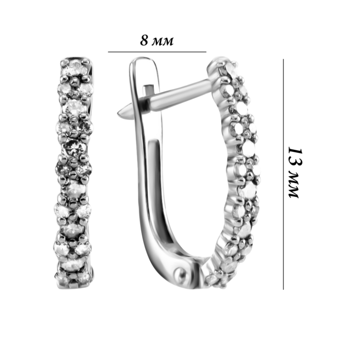 Золоті сережки з діамантами. Артикул UG52192053202 ч