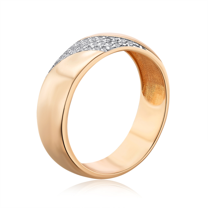 Золота обручка з діамантами. Артикул 100022/01/1/8007