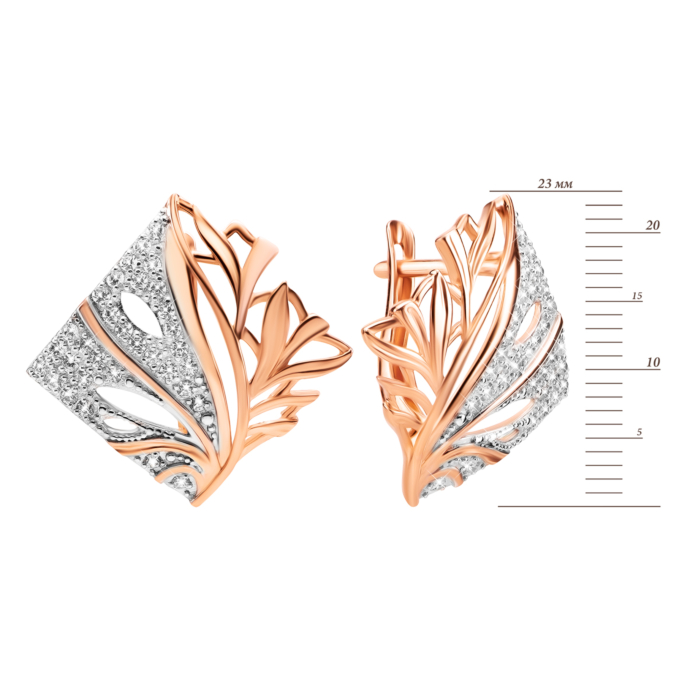 Золоті сережки з фіанітами. Артикул UG522216/01/1/13