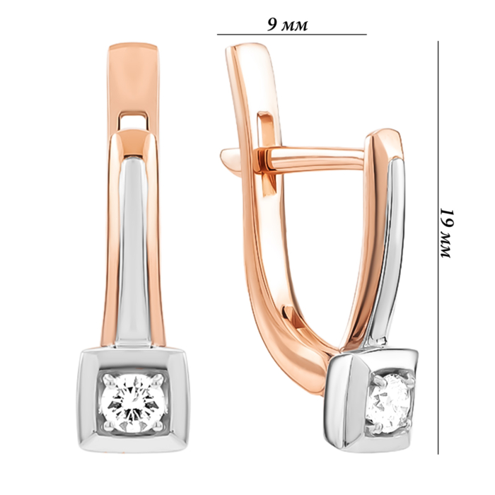 Золоті сережки з діамантами. Артикул UG523011BR