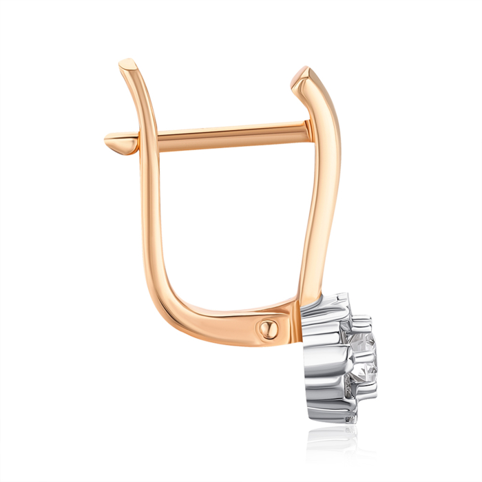 Золоті сережки з діамантами. Артикул 520132/14/1/10831