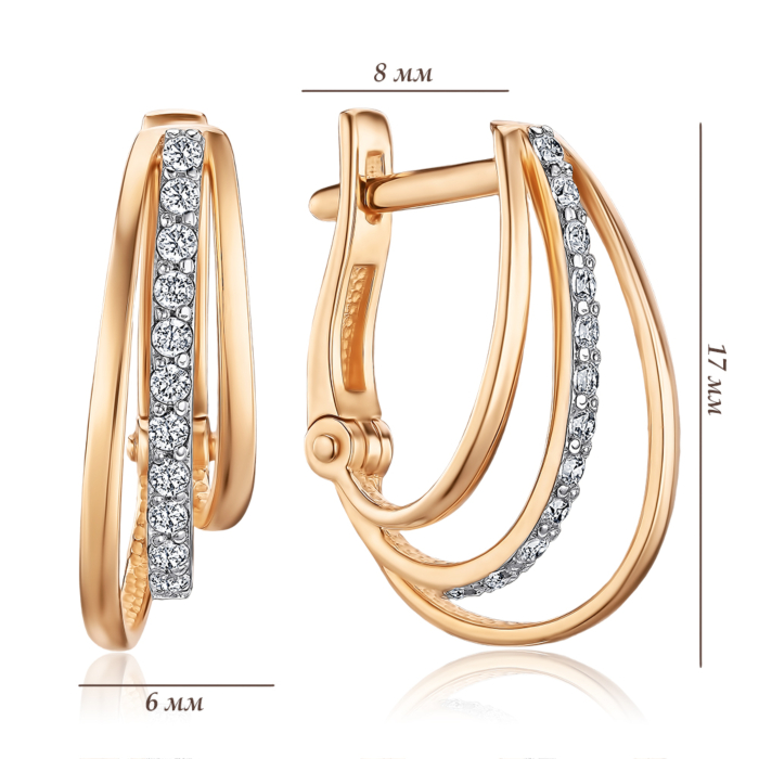 Золотые серьги. Артикул 22232/01/1/13