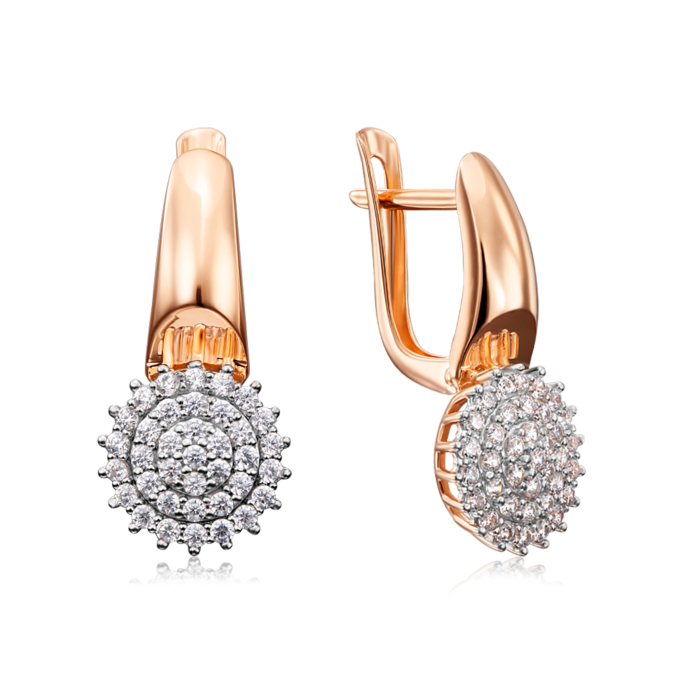 Золоті сережки з фіанітами. Артикул 22732/01/1/13