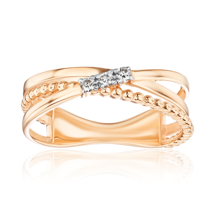 Золота каблучка з діамантами 800142/01/1/8566