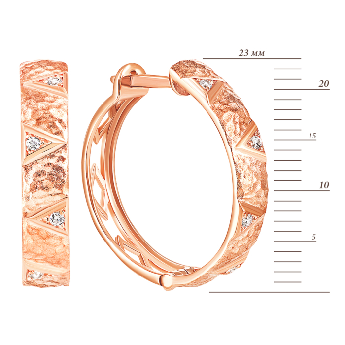 Золоті сережки з фіанітами. Артикул UG5с242