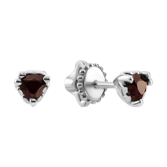 Срібні пусети з гранатом. Артикул UG52493/1р-GARN