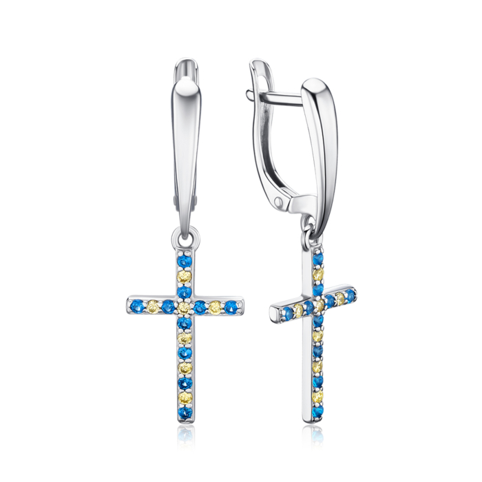 Срібні сережки з фіанітами 41352/12/1/21548