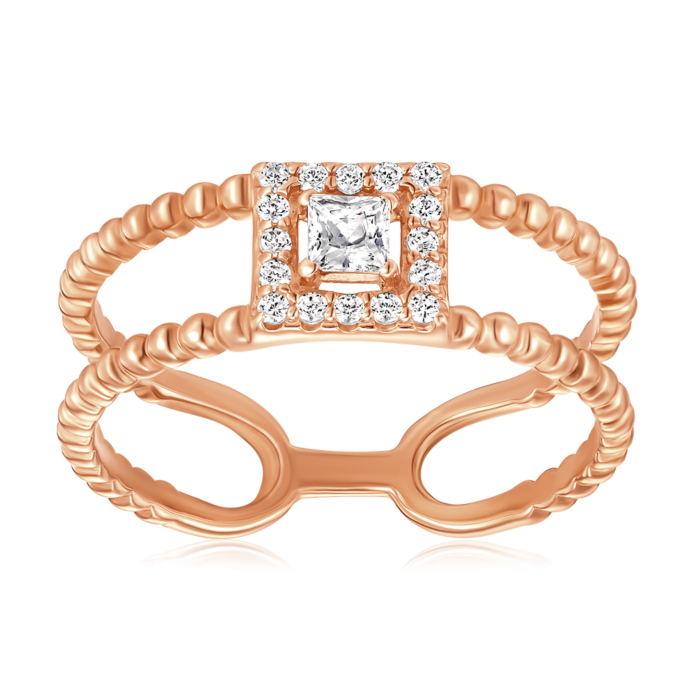 Золота каблучка з фіанітами. Артикул 18652/01/0/2640