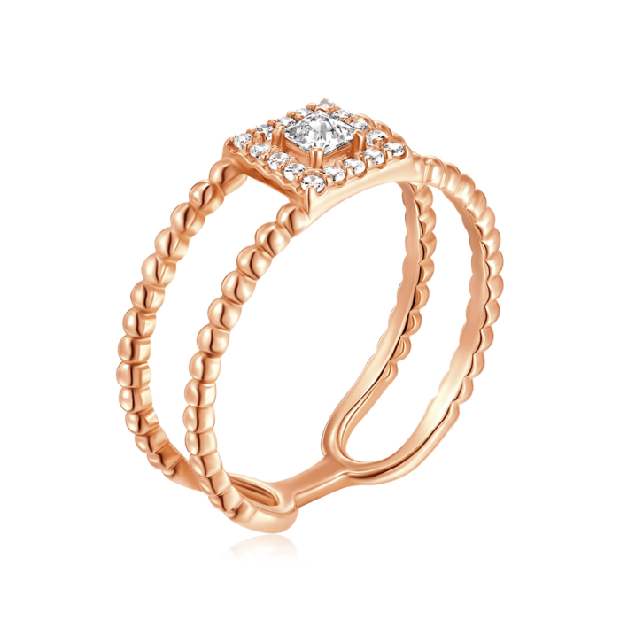 Золота каблучка з фіанітами. Артикул 18652/01/0/2640