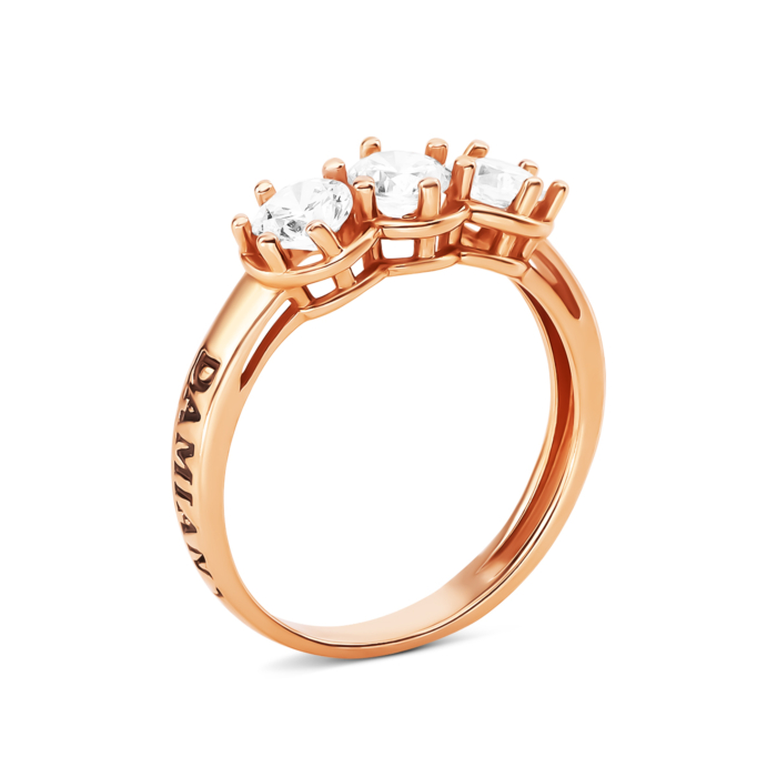 Золота каблучка з фіанітами. Артикул UG5КВ2596