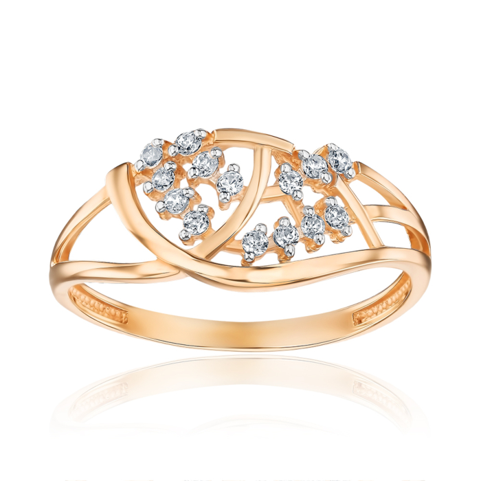 Золота каблучка з фіанітами 13562/01/1/13