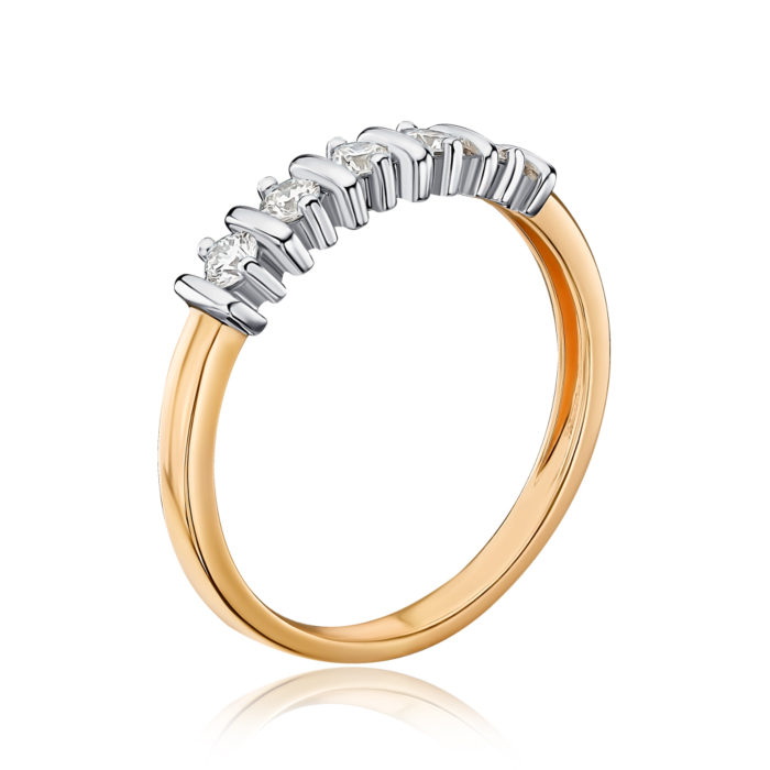 Золота каблучка з діамантами 53662/14/1/8002