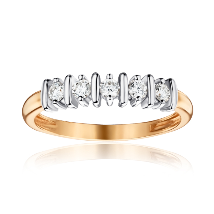 Золота каблучка з діамантами 53662/14/1/8002