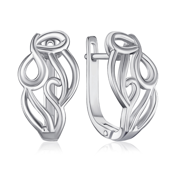 Срібні сережки без вставки с40172