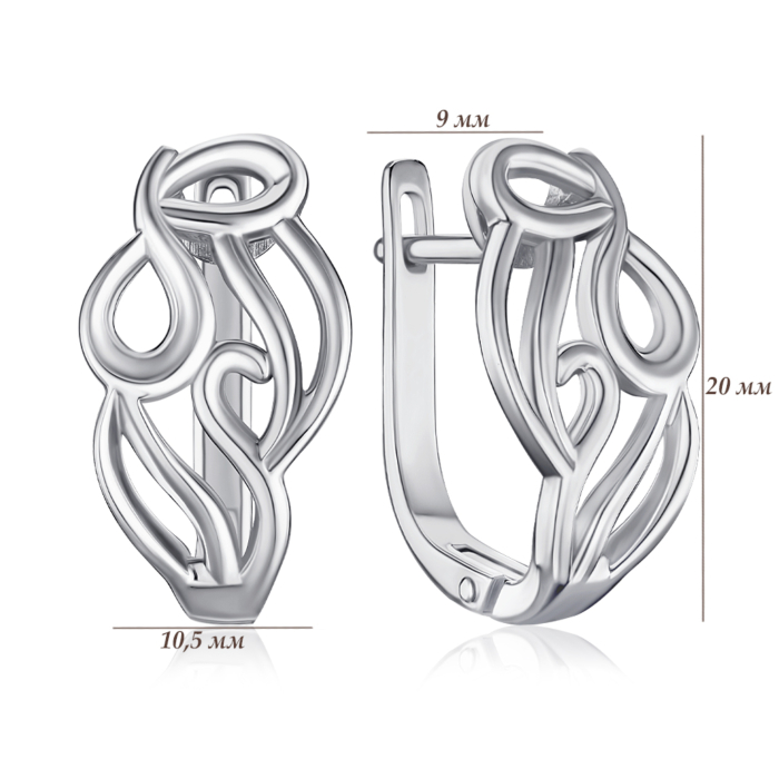 Срібні сережки без вставки с40172