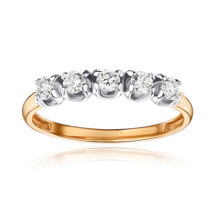 Золота каблучка з діамантами 53672/14/1/11349