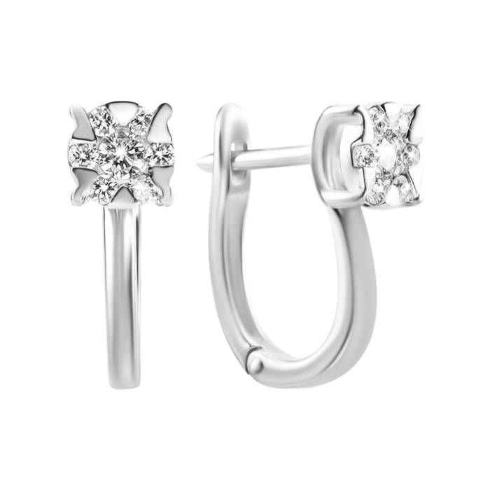 Золоті сережки з діамантами. Артикул UG528/0016/02/01/02